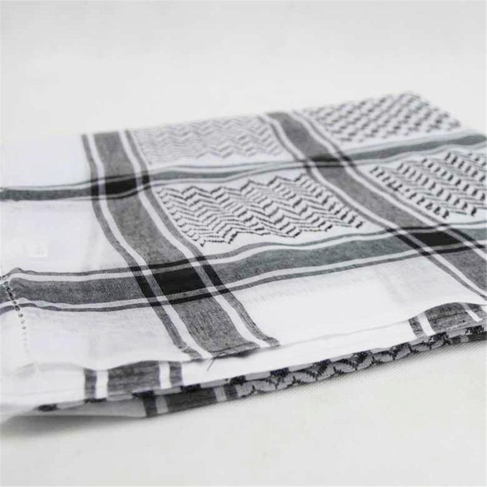 Islamic Men Traditional Costumes Men Plaid Hat Head Scarf Turban Muslim Hijabs Ramadan Pray Caps Unisex Scarves Tassel Desert Arab Keffiyeh Shawl Scarf Military Shemagh Tactical Desert Keffiyeh Head Neck Scarf Arab Wrap with Tassel