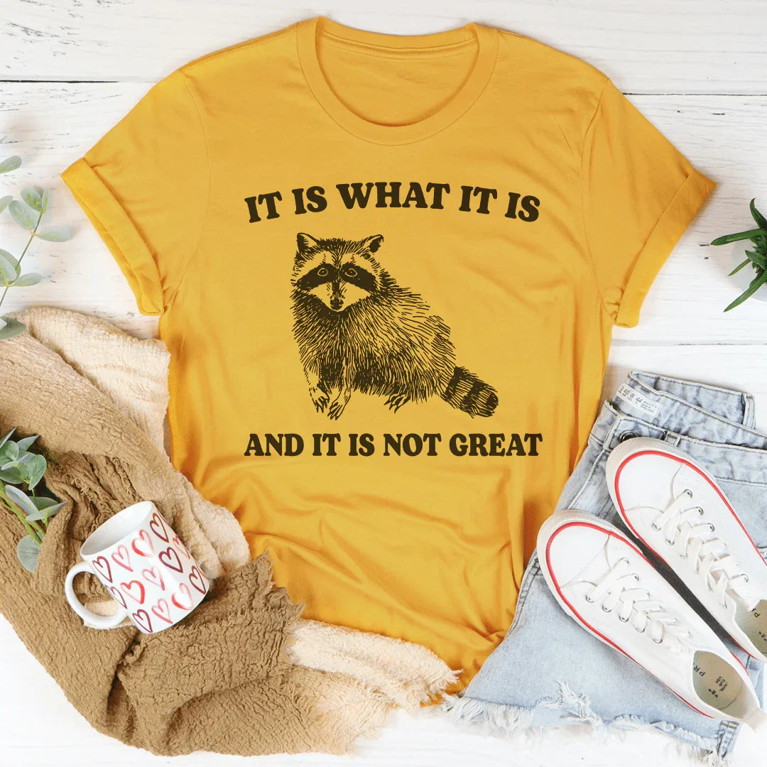 Relatable Cynical Reality Top – "It Is What It Is &amp; It Is Not Great" Tee