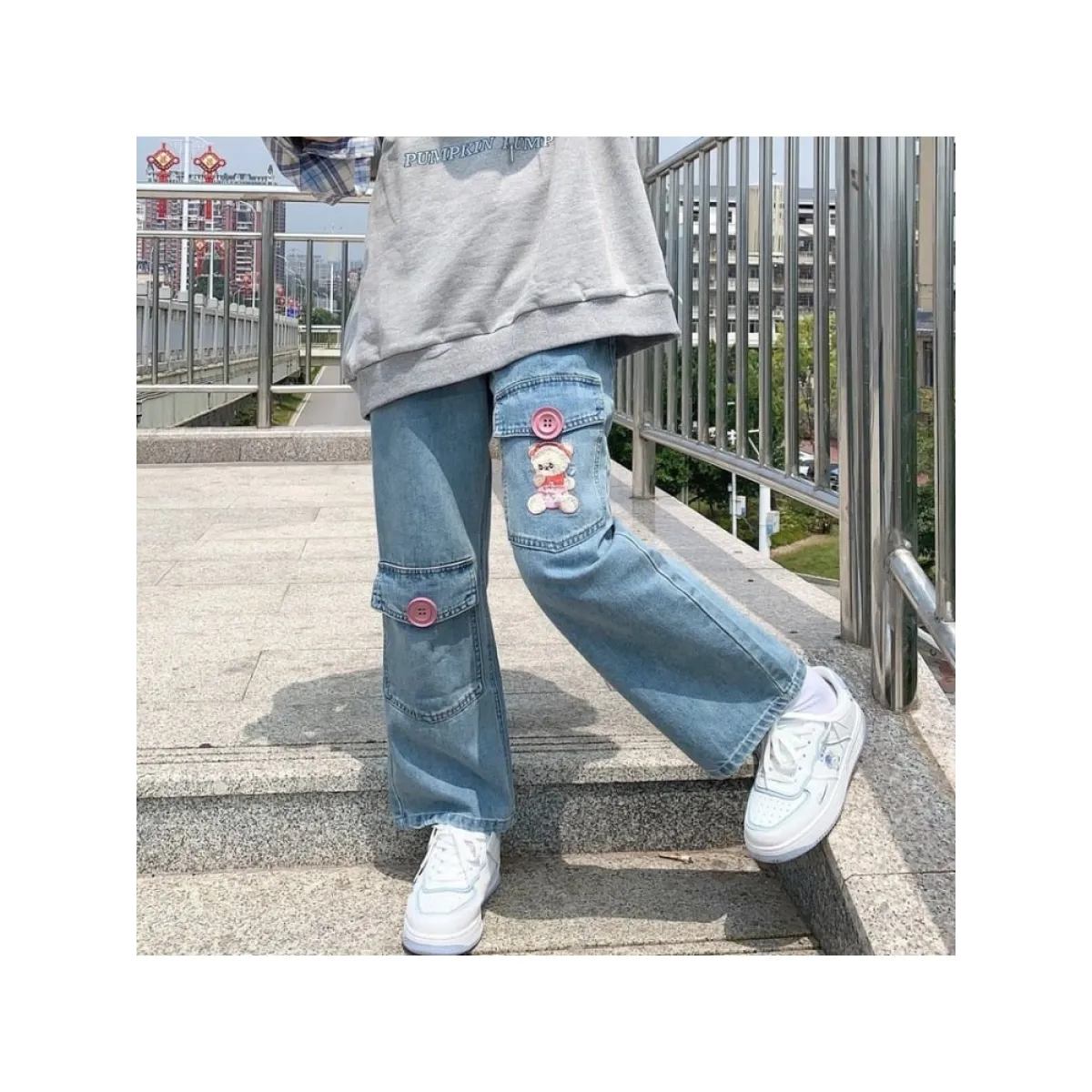 Japan Preppy Style Denim Trousers