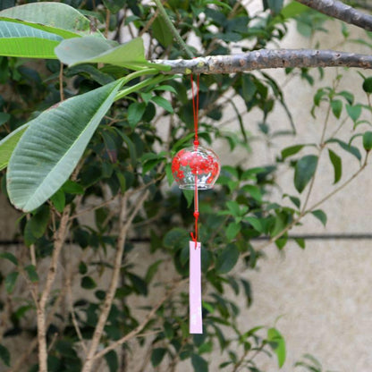 Japan Style Hand-paint Sakura Glass Wind Chimes Creative Gifts Painted Window &amp; Door Hanging Bells Decorations Hanging Wind Chime Pendant Label Chimes Wind Bells Gift For Mom Home