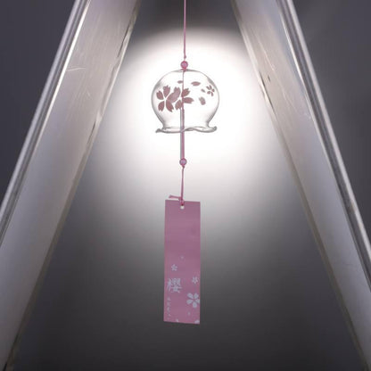 Japan Style Hand-paint Sakura Glass Wind Chimes Creative Gifts Painted Window &amp; Door Hanging Bells Decorations Hanging Wind Chime Pendant Label Chimes Wind Bells Gift For Mom Home