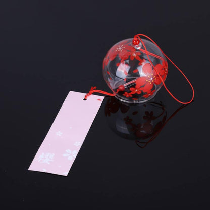 Japan Style Hand-paint Sakura Glass Wind Chimes Creative Gifts Painted Window &amp; Door Hanging Bells Decorations Hanging Wind Chime Pendant Label Chimes Wind Bells Gift For Mom Home