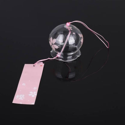 Japan Style Hand-paint Sakura Glass Wind Chimes Creative Gifts Painted Window &amp; Door Hanging Bells Decorations Hanging Wind Chime Pendant Label Chimes Wind Bells Gift For Mom Home