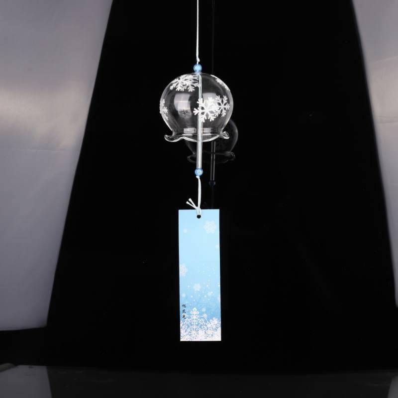 Japan Style Hand-paint Sakura Glass Wind Chimes Creative Gifts Painted Window &amp; Door Hanging Bells Decorations Hanging Wind Chime Pendant Label Chimes Wind Bells Gift For Mom Home