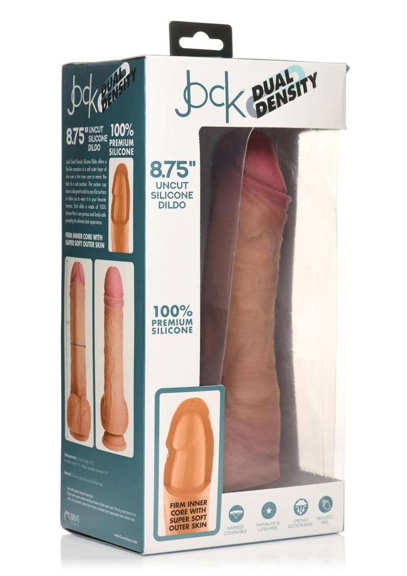 Jock Dual Density 9.8 Inch Uncut Silicone Dildo with Balls