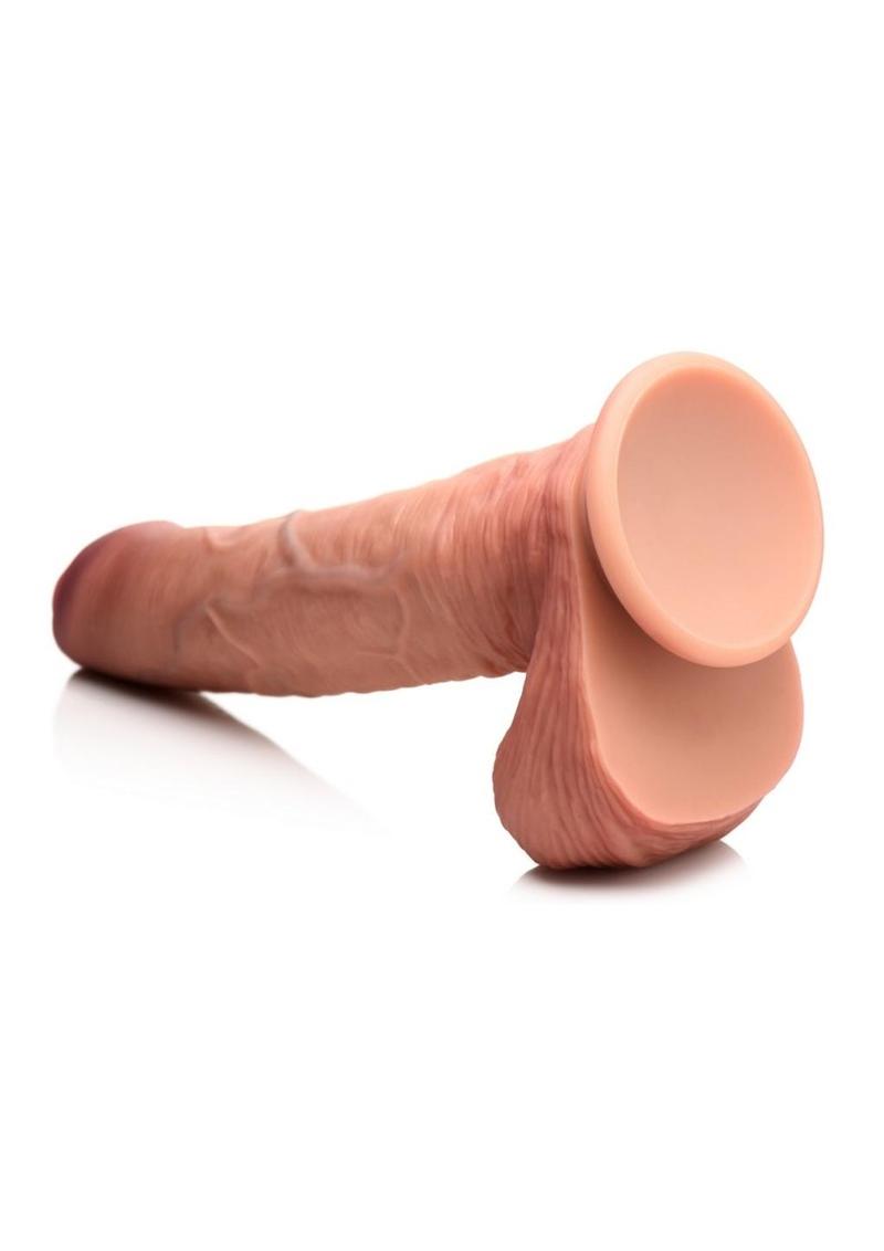 Jock Dual Density 9.8 Inch Uncut Silicone Dildo with Balls