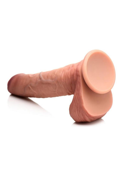 Jock Dual Density 9.8 Inch Uncut Silicone Dildo with Balls