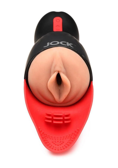 Jock Sucking and Vibrating Pussy Masturbator