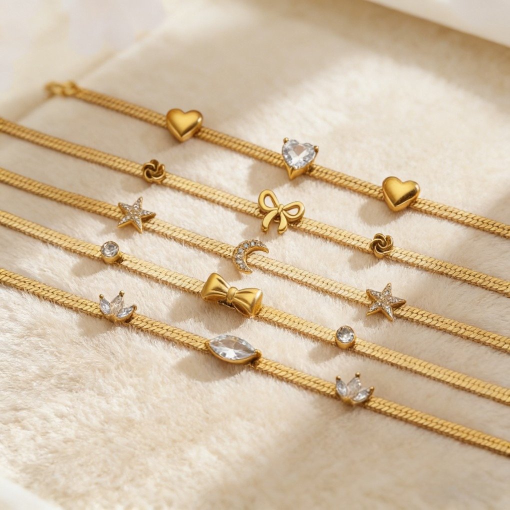 Trendy Snake Chain &amp; Blade Bracelet Set