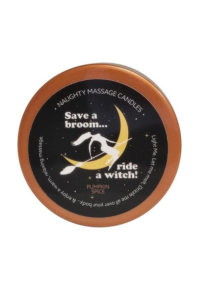 Save a Broom Ride a Witch! Pumpkin Spice Naughty Massage Candle