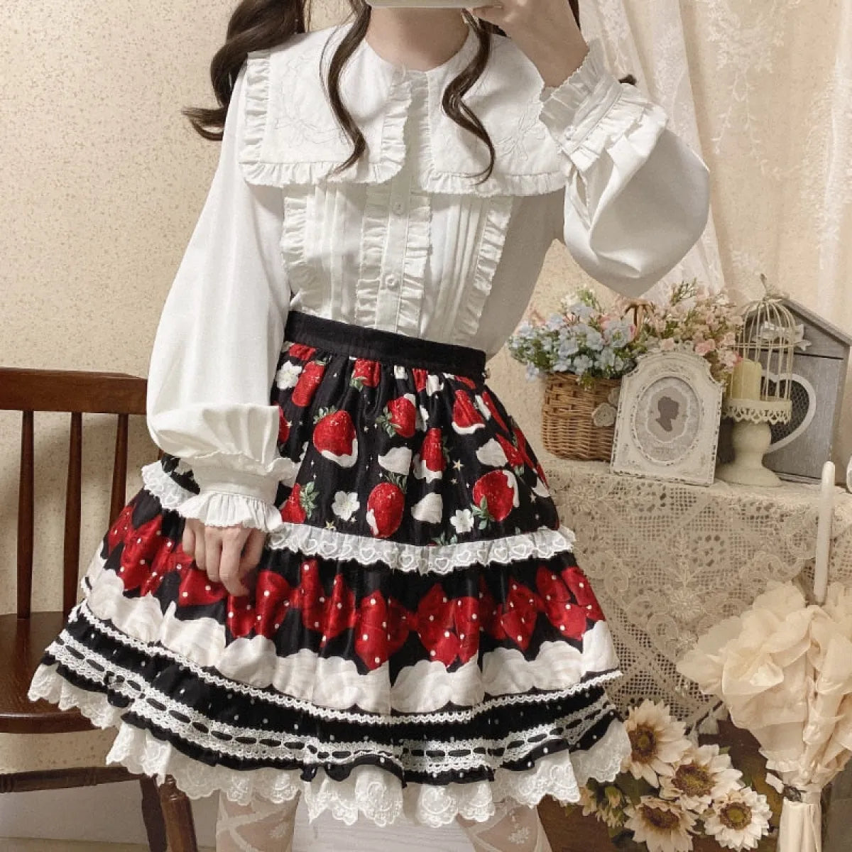Kawaii Bow Blouse Lolita Shirt