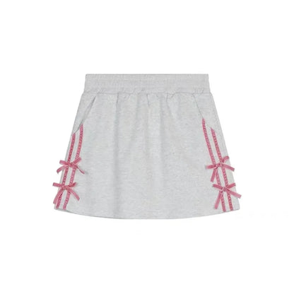 Kawaii Bow Tracksuit – Striped Sweatshirt &amp; Casual Pants