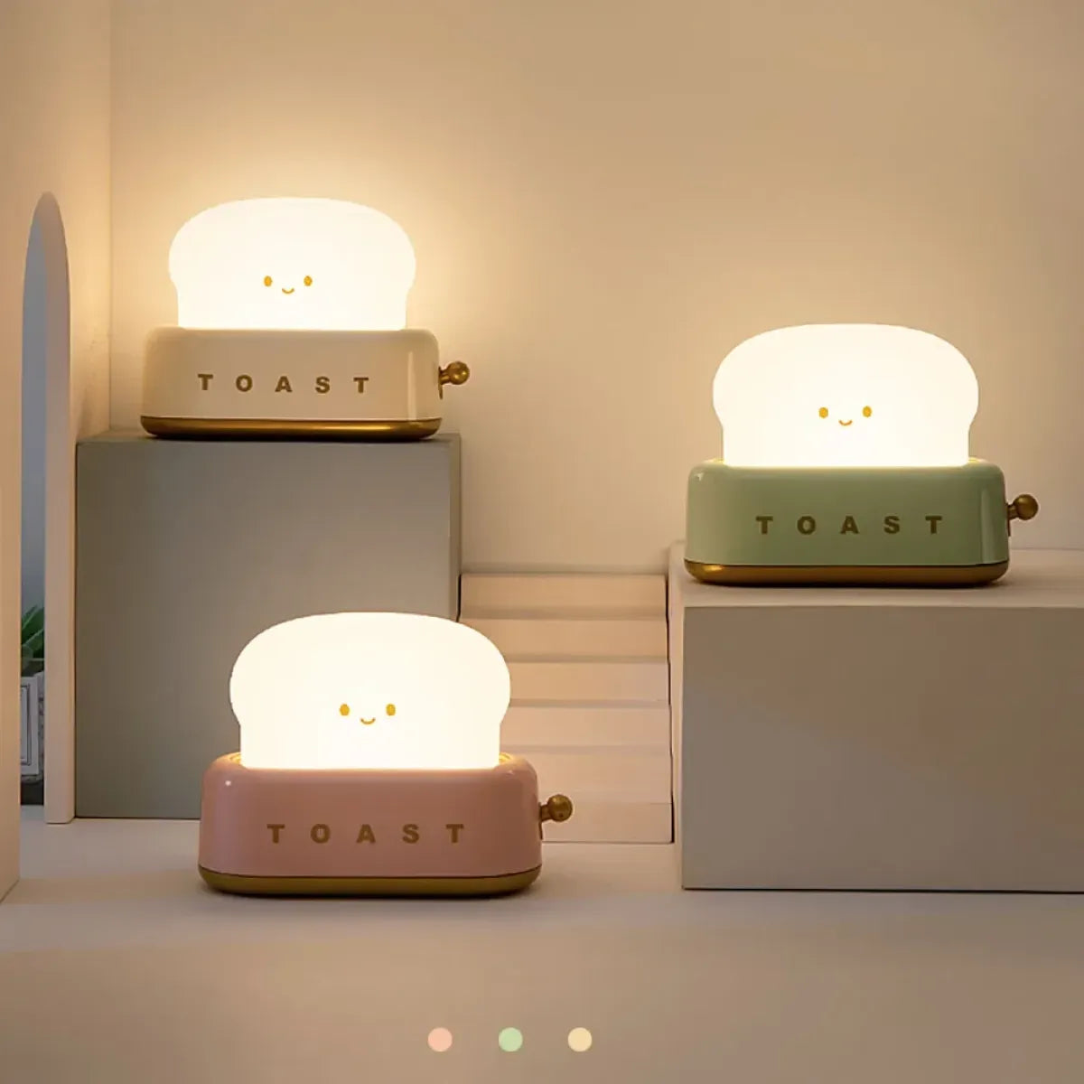Toast LED Night Light – Kawaii Bread Lamp with Timer &amp; Adjustable Brightness