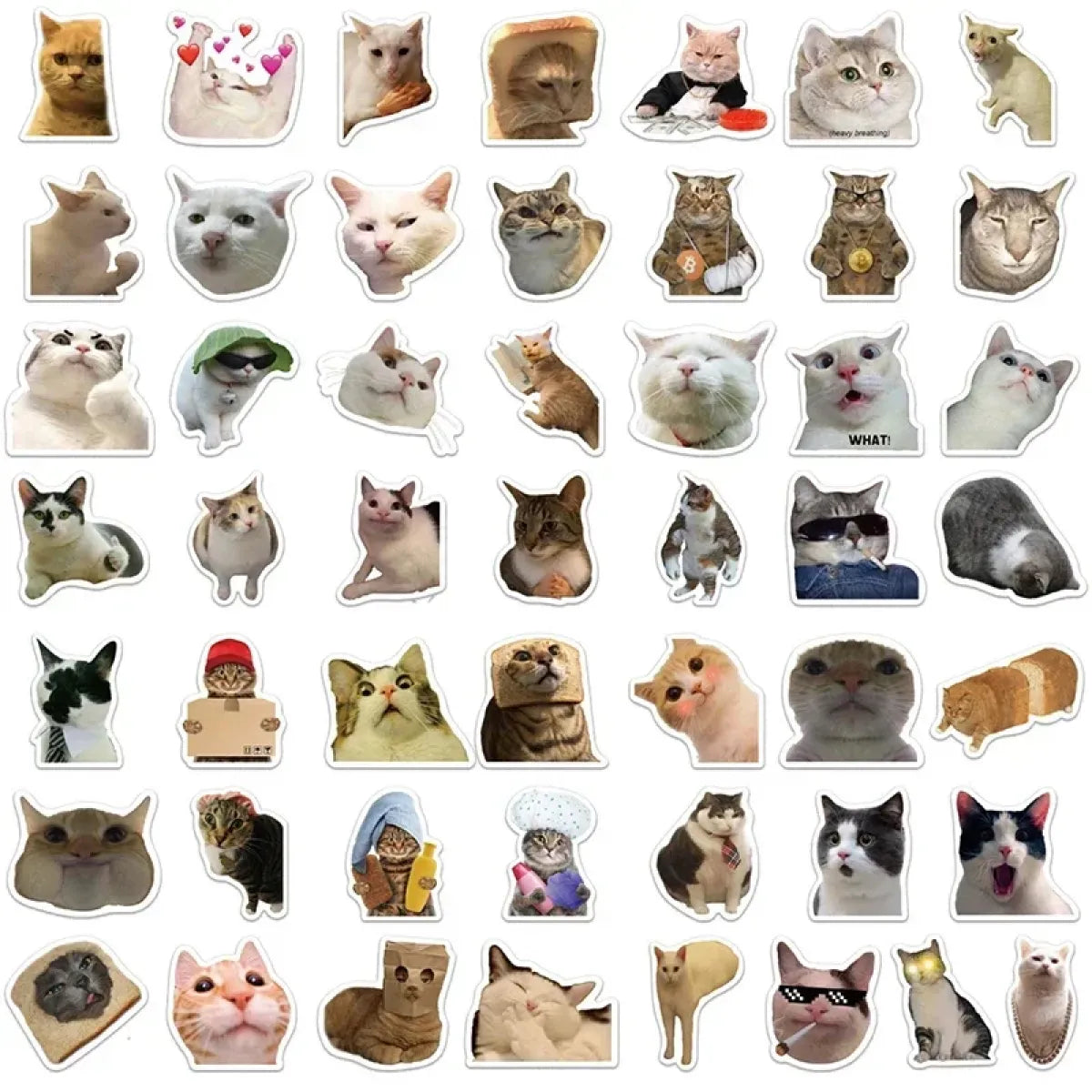 Kawaii Cat Mood Stickers - Aesthetic Decor for DIY &amp; More