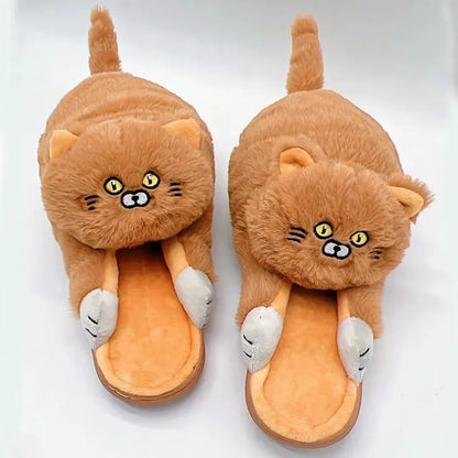 Kawaii Cat Winter Slippers for Women &amp; Men