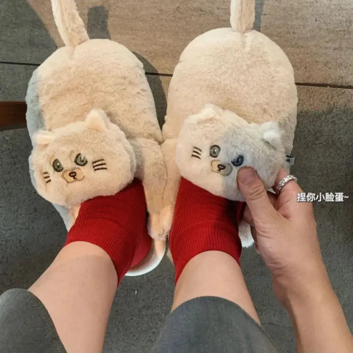 Kawaii Cat Winter Slippers for Women &amp; Men