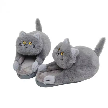 Kawaii Cat Winter Slippers for Women &amp; Men