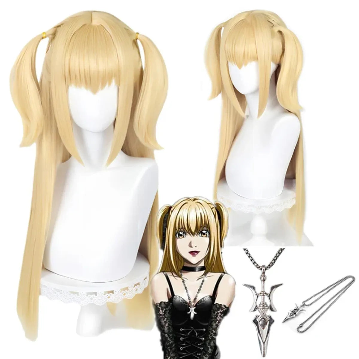 Misa Amane Cosplay Wig – Death Note Blonde Twin Tails with Wig Cap Set