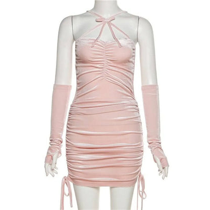 Kawaii Drawstring Mini Dress