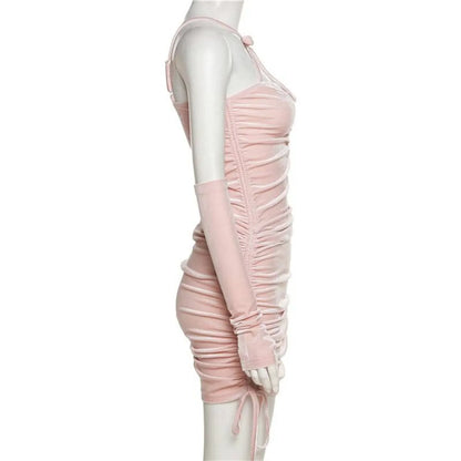 Kawaii Drawstring Mini Dress