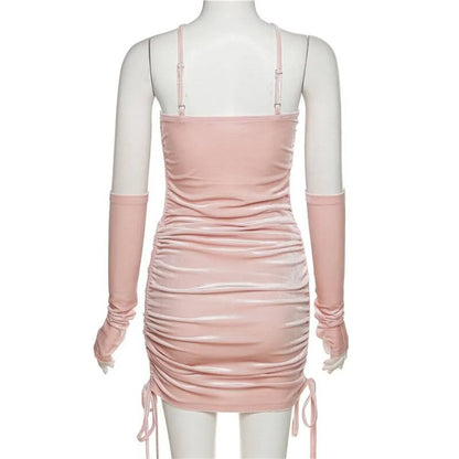 Kawaii Drawstring Mini Dress