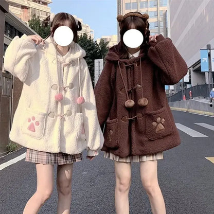 Kawaii Harajuku Style Cat Paw Winter Coat
