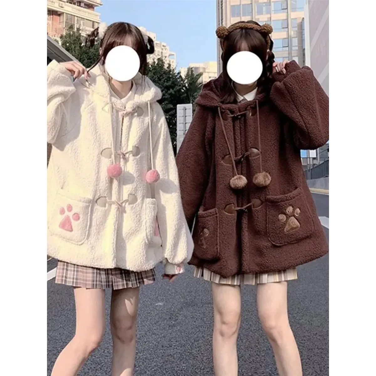 Kawaii Harajuku Style Cat Paw Winter Coat