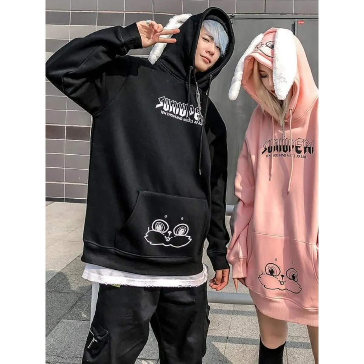 Kawaii Rabbit Ears Oversized Hoodie