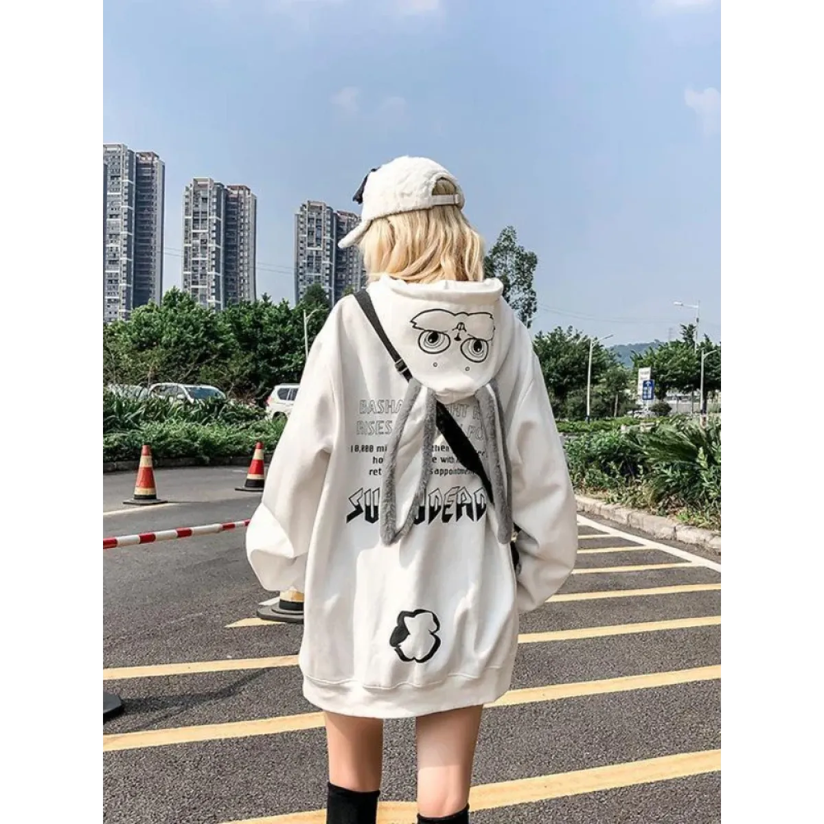 Kawaii Rabbit Ears Oversized Hoodie