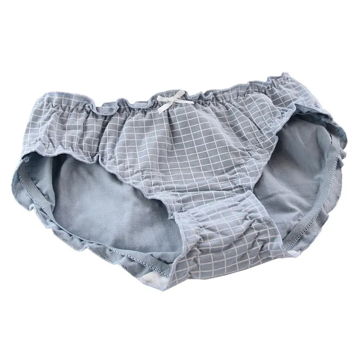 Kawaii Ruffle Edge Cotton Panties – Breathable Seamless Mid-Waist Lingerie
