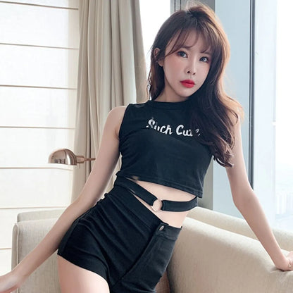 Hollow Out Punk Shorts
