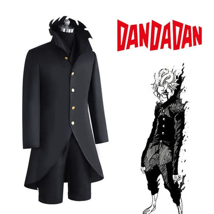 Dandadan Ken Takakura Okarun Cosplay – Black Uniform with Wig &amp; Glasses