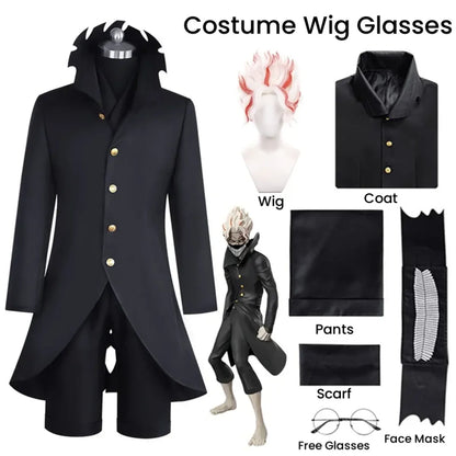 Dandadan Ken Takakura Okarun Cosplay – Black Uniform with Wig &amp; Glasses