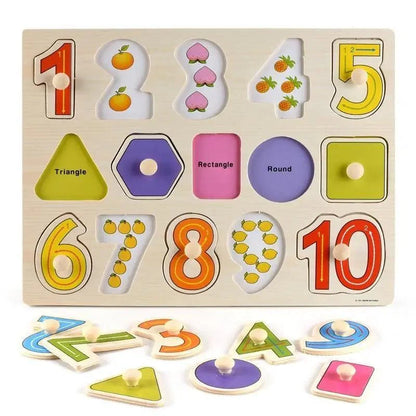 Kids 3D Puzzle Wooden Toys Colorful Geometry Shape Cognition Wood Puzzle Children Early Learning Educational Montessori Toys