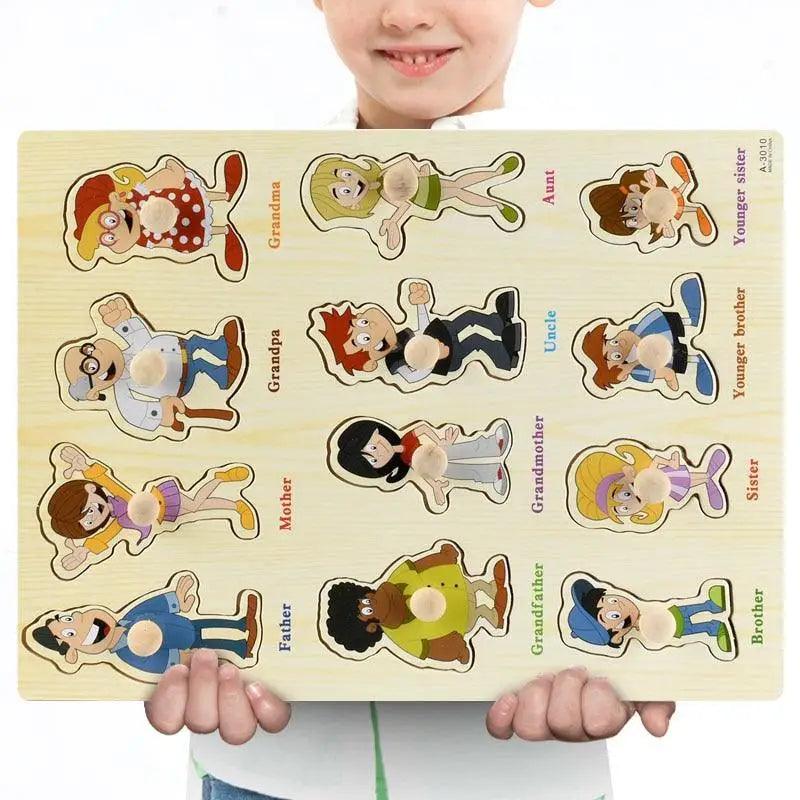 Kids 3D Puzzle Wooden Toys Colorful Geometry Shape Cognition Wood Puzzle Children Early Learning Educational Montessori Toys