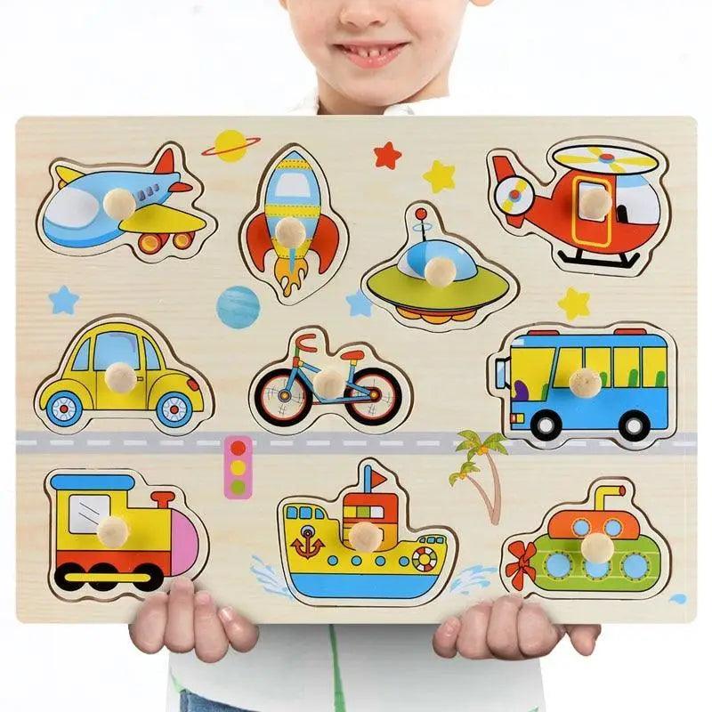 Kids 3D Puzzle Wooden Toys Colorful Geometry Shape Cognition Wood Puzzle Children Early Learning Educational Montessori Toys