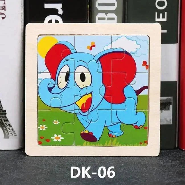 Kids Puzzle Toy Animals and Vehicle Wooden Puzzles Jigsaw Baby Educational Learning Toys for Children Gift