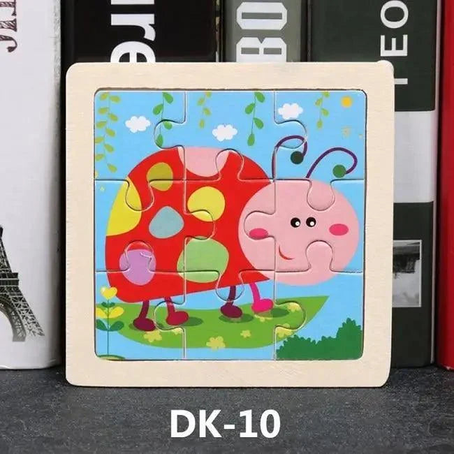 Kids Puzzle Toy Animals and Vehicle Wooden Puzzles Jigsaw Baby Educational Learning Toys for Children Gift