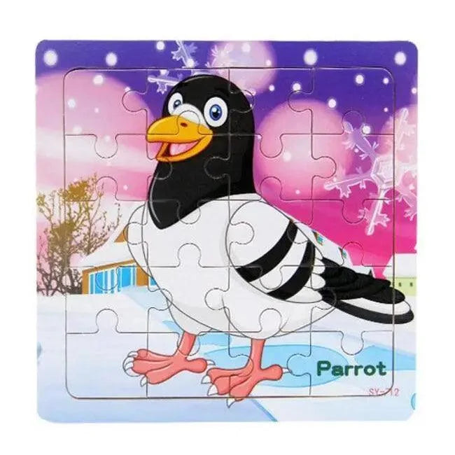 Kids Puzzle Toy Animals and Vehicle Wooden Puzzles Jigsaw Baby Educational Learning Toys for Children Gift