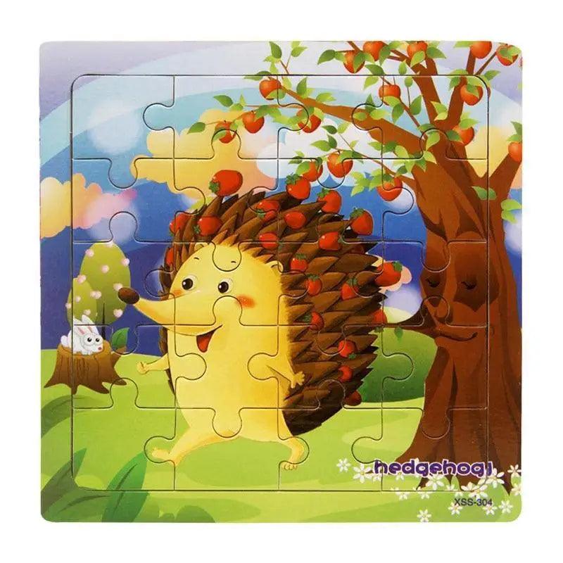 Kids Puzzle Toy Animals and Vehicle Wooden Puzzles Jigsaw Baby Educational Learning Toys for Children Gift