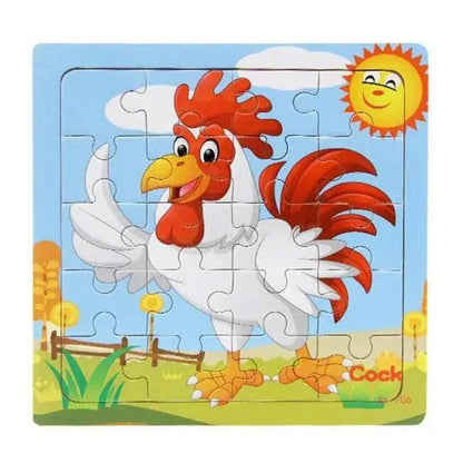 Kids Puzzle Toy Animals and Vehicle Wooden Puzzles Jigsaw Baby Educational Learning Toys for Children Gift