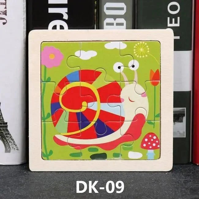 Kids Puzzle Toy Animals and Vehicle Wooden Puzzles Jigsaw Baby Educational Learning Toys for Children Gift
