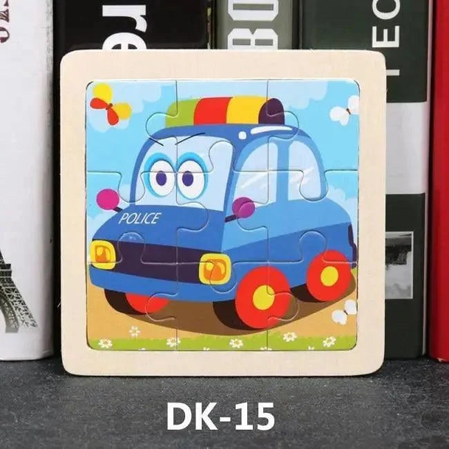 Kids Puzzle Toy Animals and Vehicle Wooden Puzzles Jigsaw Baby Educational Learning Toys for Children Gift