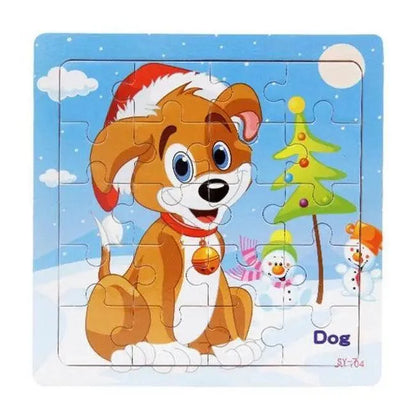 Kids Puzzle Toy Animals and Vehicle Wooden Puzzles Jigsaw Baby Educational Learning Toys for Children Gift