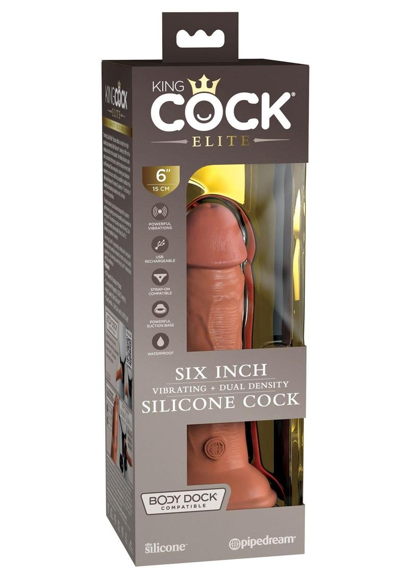 King Cock Elite 6 Inch Vibrating Dual Density Silicone Dildo