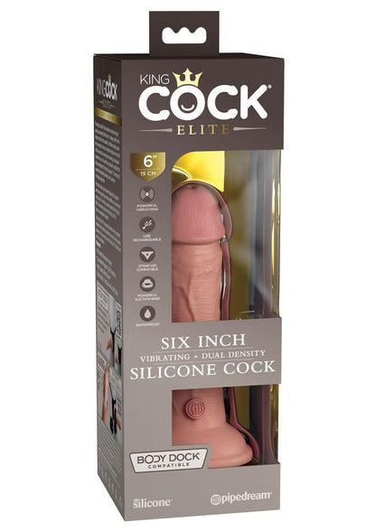 King Cock Elite 6 Inch Vibrating Dual Density Silicone Dildo