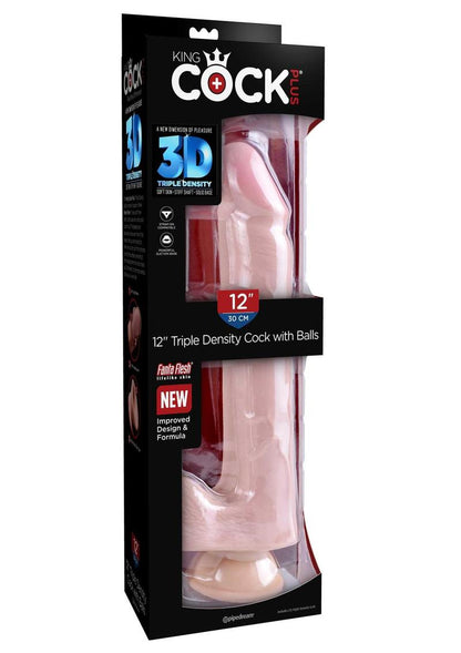 King Cock Plus Triple Density Dildo With Balls Realistic Pleasure