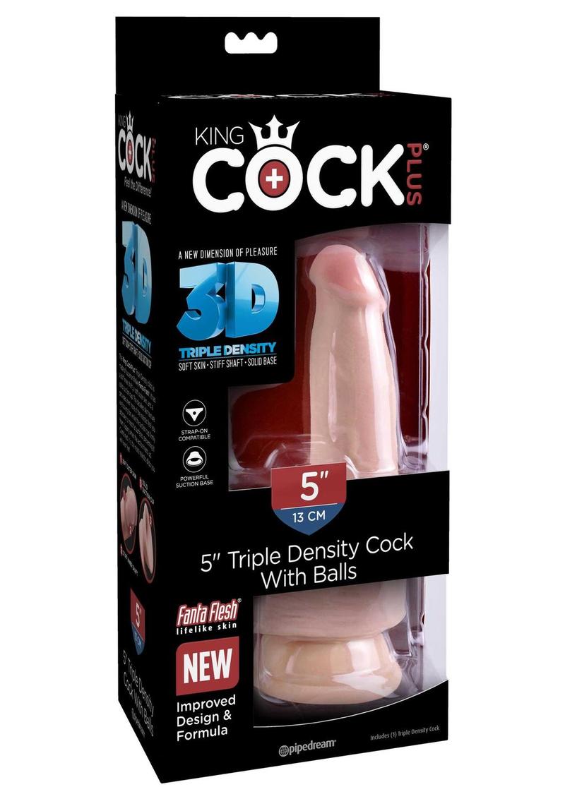 King Cock Plus Triple Density Dildo With Balls Realistic Pleasure