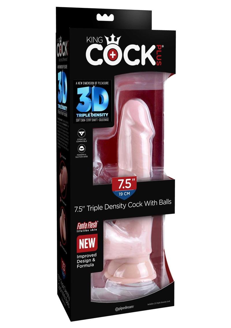 King Cock Plus Triple Density Dildo With Balls Realistic Pleasure