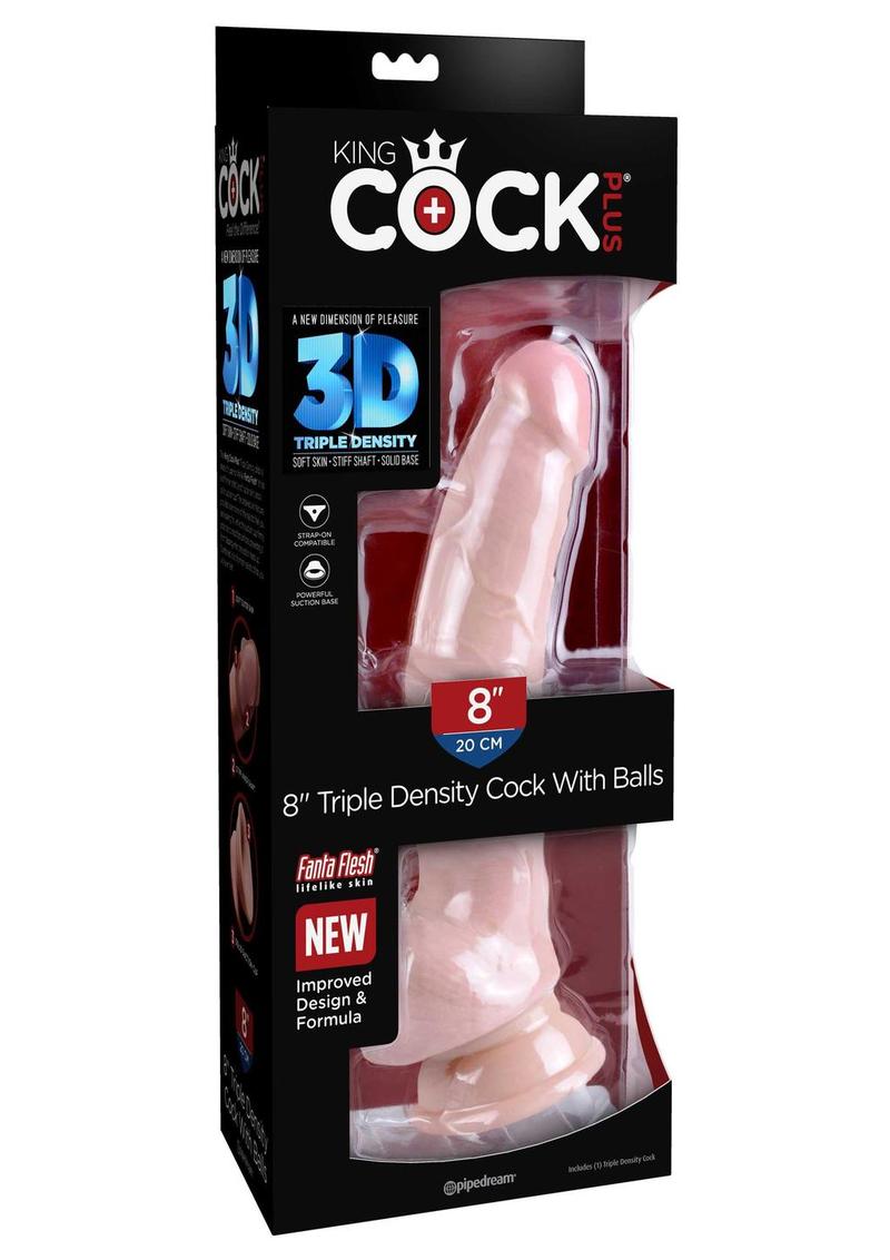 King Cock Plus Triple Density Dildo With Balls Realistic Pleasure